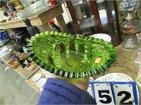 SMALL GREEN GLASS DEPRESSION DISH