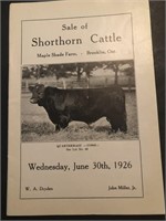 1926 Shorthern Cattle Sale w/ original envelope