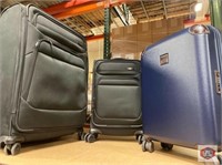 Brics suitcase blue/brown (1) Samsonite black (2)