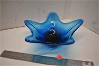 Blue Art glass bowl