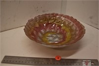 Overlay Coloured Glass Bowl