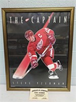 Signed Steve Yzerman Framed Print COA