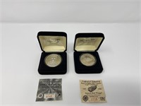2 Silver Detroit Red Wing Coins with COA