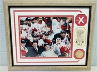 Framed Red Wings Authentic Net and Print COA