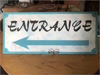 Old Handpainted Wood Entrance Sign 36" x 16"