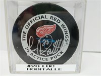 Signed #20 Luc Robitalle Red Wings Puck