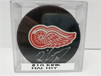 Signed #18 Kirk Maltby Red Wings Puck