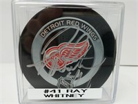 Signed #41 Ray Whitney Red Wings Puck