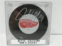 Signed #29 Jason Williams Red Wings Puck
