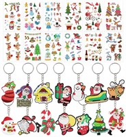Cieovo 14 pcs Christmas Keychains Including Tattos