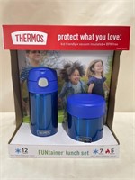 Funtainer Thermos Lunch Set Blue 12 Oz Bottle And