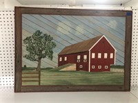 Wooden Farm House painting 35” x 25”