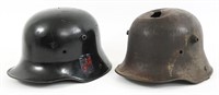 WWI GERMAN M16 HELMETS BATTLEFIELD DAMAGE LOT OF 2