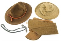 WWI US ARMY M1907 & CAMPAIGN HATS LOT OF 3
