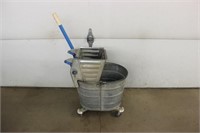 Galvanized mop bucket