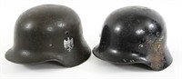 GERMAN WWII M35 & M40 DECAL HELMETS LOT OF 2