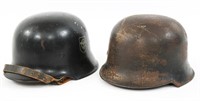 GERMAN WWII M34 CIVIC POLICE FIRE HELMETS LOT OF 2