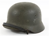 WWII GERMAN M40 HELMET WITH LINER & CHIN STRAP