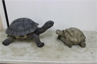 (2) decorative turtles