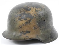 WWII GERMAN M40 CAMO PAINTED HELMET WITH LINER