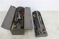Metal tool box full of tools
