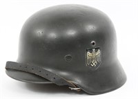 WWII GERMAN M35 COMBAT HELMET BY QUIST WITH LINER