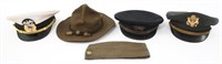 WWII TO COLD WAR US MILITARY HAT & VISOR LOT