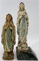 Lot of 2 statues of Our Lady, both are chalkware 1