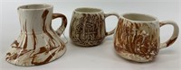 Lot of 3 coffee cups made from Cook Inlet clay