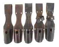 WWII GERMAN LEATHER BAYONET FROGS LOT OF 5