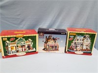 Lot of 3 collectable Christmas Village figurines i