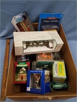 Box lot of Christmas figurines,                  (