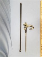 Sword cane, dragon handle, over length is 37", bla