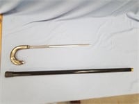 Sword cane, eagle's head handle, 36" overall, blad