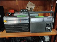 Panasonic radios, lot of 2, one broken handle