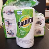 8 Rolls of Bounty Paper Towels Open Pkg.