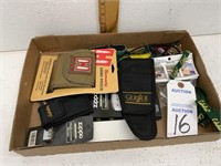 Hornady Ammo Pouch, Zippo Hand Warmer, Knives