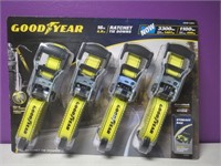 New 4 Pack Goodyear Ratchet Tie Down Straps