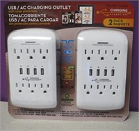 New 2 Pack USB/AC Charging Wall Outlets