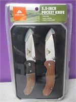 New 5.5" Ozark Trail Pocket Knife Set