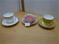 3 Tea Cups - Colclough / Aynsley / Wedgwood