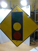 Metal Road Sign 29.5" x 29.5" - Traffic Lights