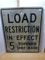 Metal Road Sign 23.5" x 29.5" - Load Restrict