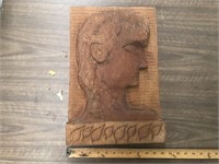 SIGNED WOOD CARVED ART