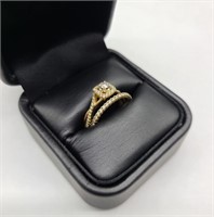 10K Yellow Gold & Diamond Wedding Set