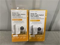 2 Snap On Light Switches That Listen