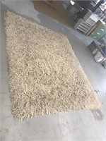 Handmade unique wool shag rug length:123 1/2 in