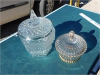 FANCY ICE BUCKET & COVERED CANDY DISH