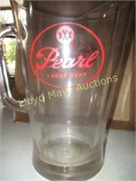 Pearl Beer Mid Century Glass Pitcher