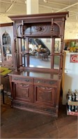 Vintage Marble top Hutch/Buffet